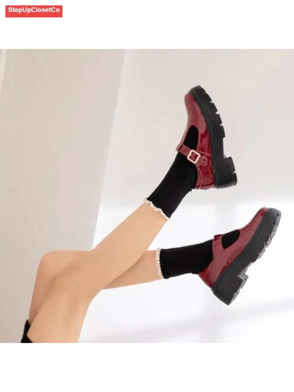 Women's Mary Jane Platform Loafers Chunky Low Heel Oxford Pumps Work Dress Shoes